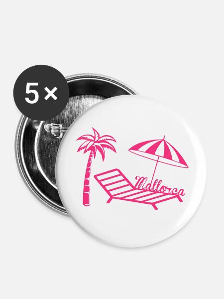 mallorcaparasol.ai - Buttons klein 25 mm (5er Pack) - Weiß