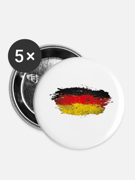 Deutschland Splatter - Buttons klein 25 mm (5er Pack) - Weiß
