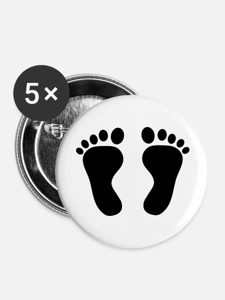 Baby Inside foot - Buttons klein 25 mm (5er Pack) - Weiß