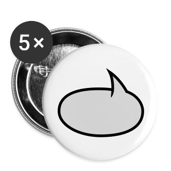 Two-tone comic bubble - Buttons small 1''/25 mm (5-pack) - white - Front