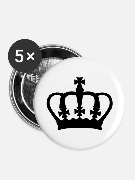 Crown - Buttons klein 25 mm (5er Pack) - Weiß