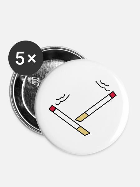 zigarette5 - Buttons klein 25 mm (5er Pack) - Weiß