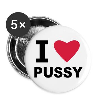 I Love - Buttons small 1''/25 mm (5-pack) - white - Front