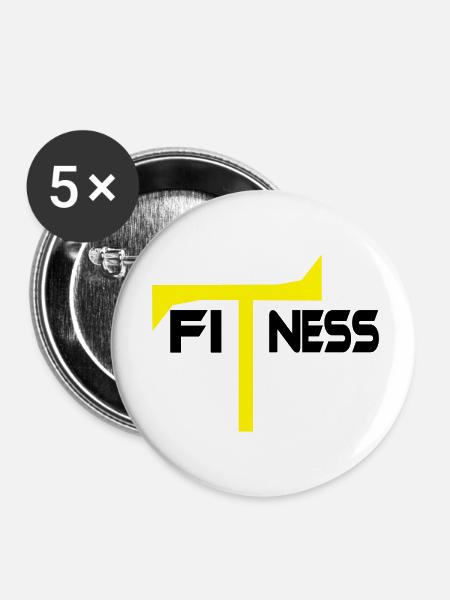 FiTness - Buttons klein 25 mm (5er Pack) - Weiß