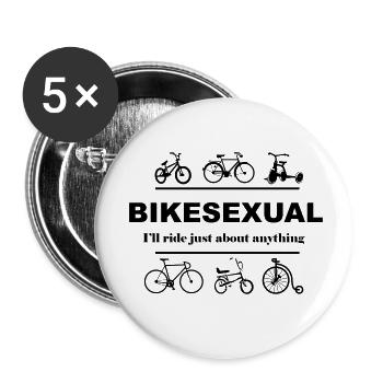 Bike Sexual - Buttons small 1''/25 mm (5-pack) - white - Front