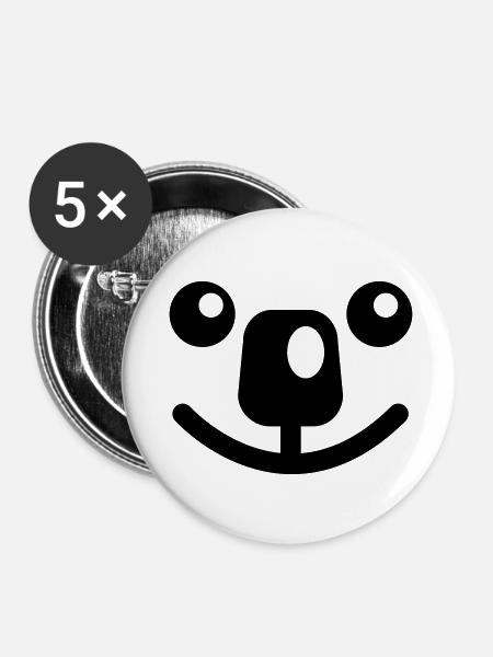 Koala face - Line - Buttons klein 25 mm (5er Pack) - Weiß
