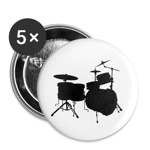 Drumset 2 Kontur schwarz - Buttons klein 25 mm (5er Pack)