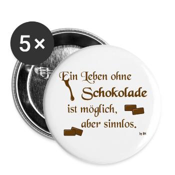 ein leben ohne schokolade - Buttons klein 25 mm (5er Pack) - Weiß - Vorne