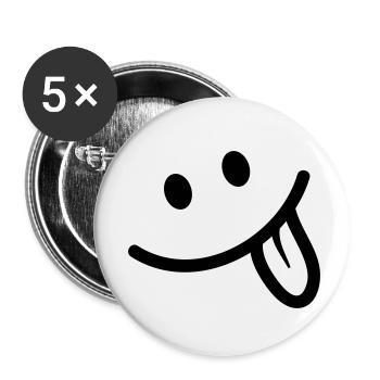 Smile - Buttons klein 25 mm (5er Pack) - Weiß - Vorne