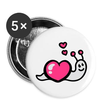 Heart worm 3 - Buttons small 1''/25 mm (5-pack) - white - Front
