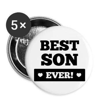 Best son ever - Buttons small 1''/25 mm (5-pack) - white - Front