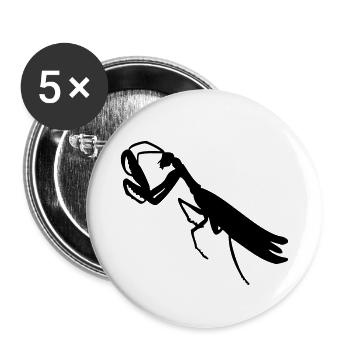 Gottesanbeterin / mantis (1c) - Buttons klein 25 mm (5er Pack) - Weiß - Vorne