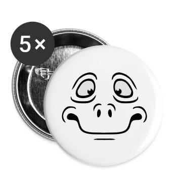 Insecure Anxious Comic Cartoon Face - Buttons small 1''/25 mm (5-pack) - white - Front