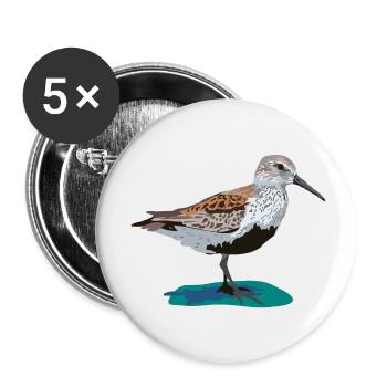 Alpenstrandläufer - Buttons klein 25 mm (5er Pack) - Weiß - Vorne