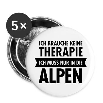 Therapie - Alpen - Buttons klein 25 mm (5er Pack) - Weiß - Vorne