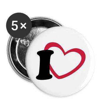 I like - Buttons small 1''/25 mm (5-pack) - white - Front