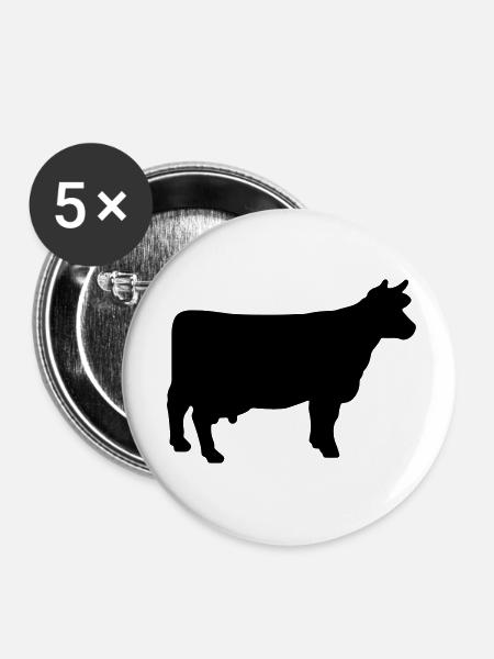 cow - Buttons klein 25 mm (5er Pack) - Weiß