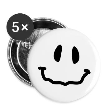 smiley_1c - Buttons small 1''/25 mm (5-pack) - white - Front