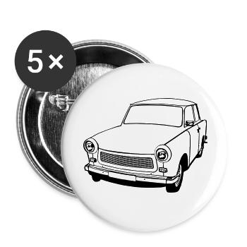  , Ostalgie , DDR Kult , Oldtimer (25) - Buttons klein 25 mm (5er Pack) - Weiß - Vorne