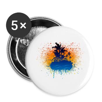 Graffiti-Insel - Buttons klein 25 mm (5er Pack) - Weiß - Vorne