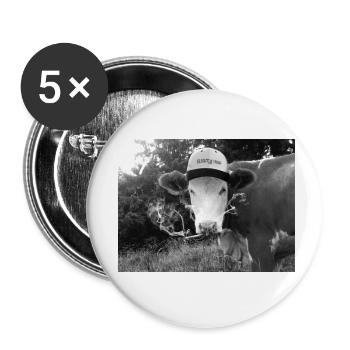 Bekiffte Kuh mit Spliff - Buttons klein 25 mm (5er Pack) - Weiß - Vorne