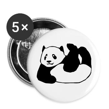 Panda, ours, animal - Lot de 5 petits badges (25 mm) - blanc - Devant
