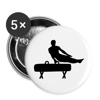 gymnast sport - Buttons klein 25 mm (5er Pack) - Weiß - Vorne
