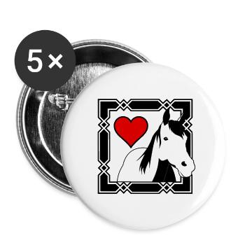 Die Liebe zum Pferd / Horse Love - Buttons small 1''/25 mm (5-pack) - white - Front