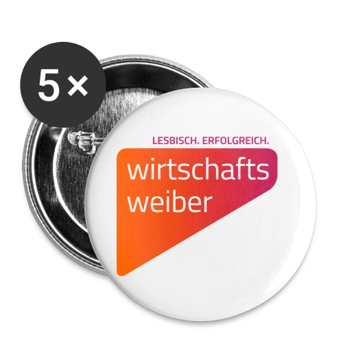 Logo_ww_weiss - Buttons klein 25 mm (5er Pack)