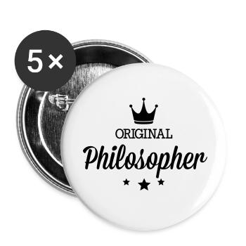 Original 3 étoiles luxe philosophe - Lot de 5 petits badges (25 mm) - blanc - Devant