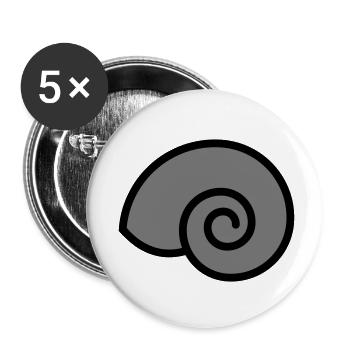 schnecke - Buttons klein 25 mm (5er Pack) - Weiß - Vorne