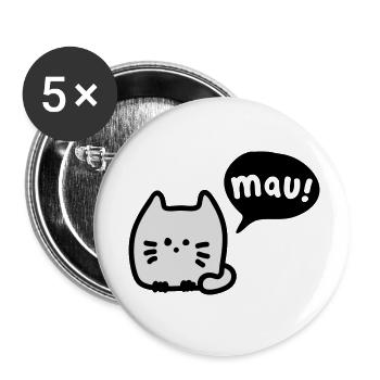 Cat mauzt 3 - Buttons small 1''/25 mm (5-pack) - white - Front