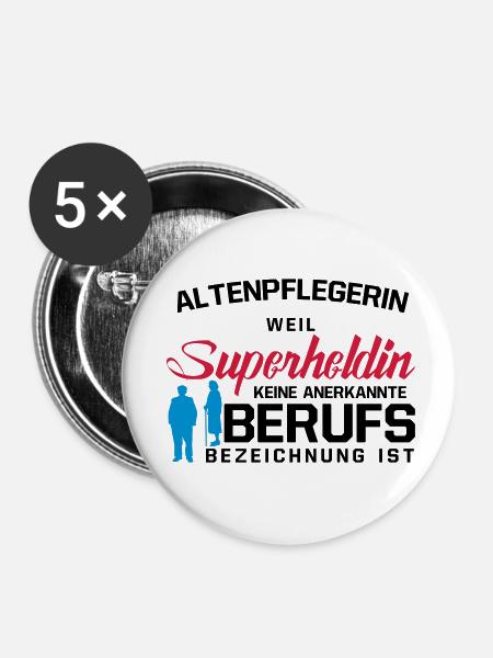 Altenpflegerin - Buttons klein 25 mm (5er Pack) - Weiß