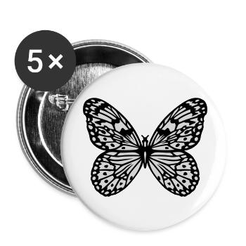 Schmetterling - Buttons klein 25 mm (5er Pack) - Weiß - Vorne