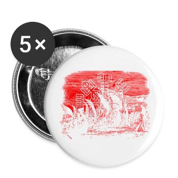 Vegvisir mit Schiffen - Buttons klein 25 mm (5er Pack) - Weiß - Vorne