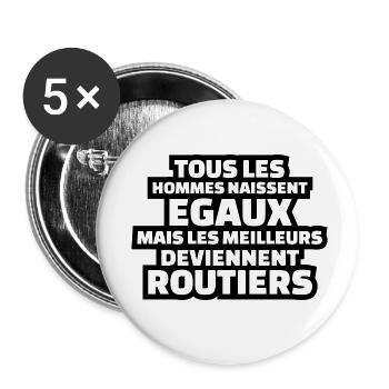 les meilleurs deviennent routiers - Lot de 5 petits badges (25 mm) - blanc - Devant