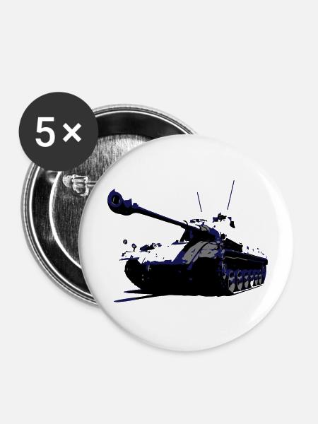 Kettenfahrzeug - Buttons klein 25 mm (5er Pack) - Weiß