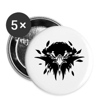 Eagle Head - Buttons small 1''/25 mm (5-pack) - white - Front