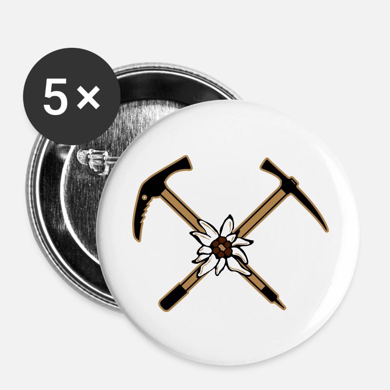 Kraxler - Buttons klein 25 mm (5er Pack) - Weiß