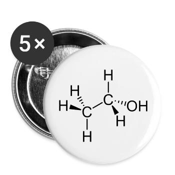 ethanol alkohol - Buttons klein 25 mm (5er Pack) - Weiß - Vorne