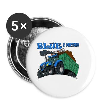 blau i Bewegung - Buttons klein 25 mm (5er Pack) - Weiß - Vorne
