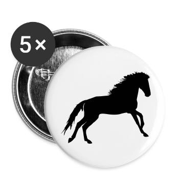 Pferd - Buttons klein 25 mm (5er Pack) - Weiß - Vorne