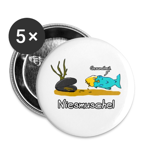 Niesmuschel - Buttons klein 25 mm (5er Pack)