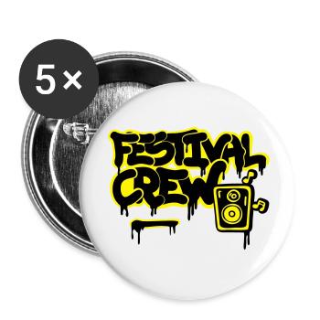 Festival crew Graffitti Musik Open air Sommer - Buttons small 1''/25 mm (5-pack) - white - Front