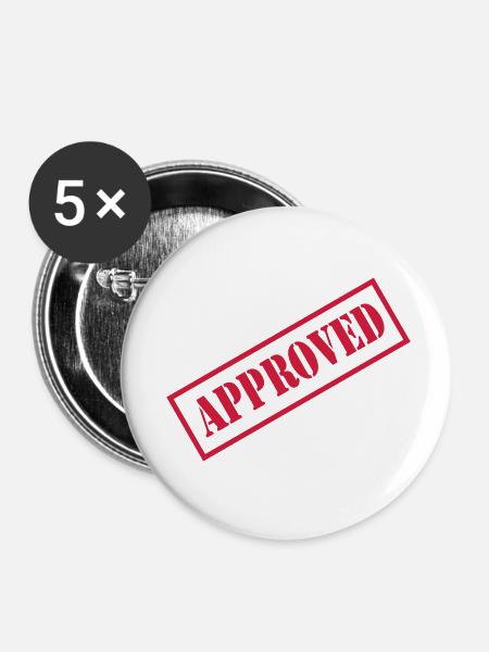 approved - Buttons klein 25 mm (5er Pack) - Weiß