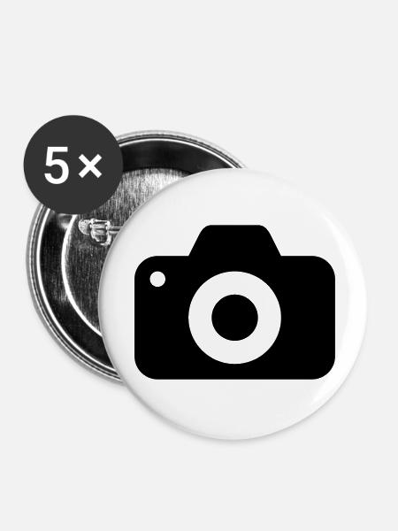 Kamera - Buttons klein 25 mm (5er Pack) - Weiß