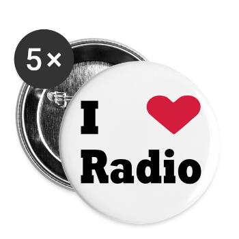 i love radio - Buttons klein 25 mm (5er Pack) - Weiß - Vorne