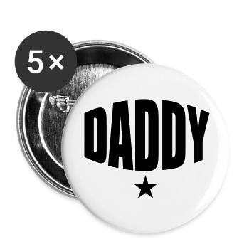 1 PAPA de temps - Lot de 5 petits badges (25 mm) - blanc - Devant