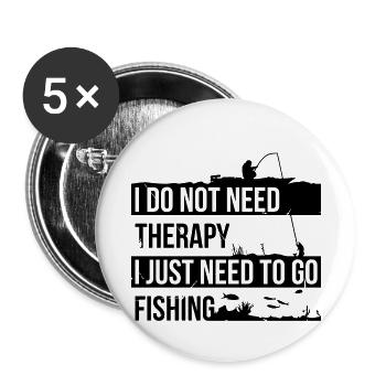 I need to go fishing - Buttons small 1''/25 mm (5-pack) - white - Front