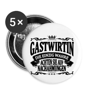gastwirtin die einzig wahre - Buttons klein 25 mm (5er Pack) - Weiß - Vorne
